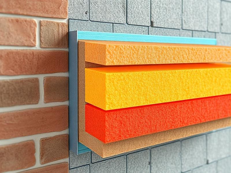 Cross-section of thermal wall insulation layers