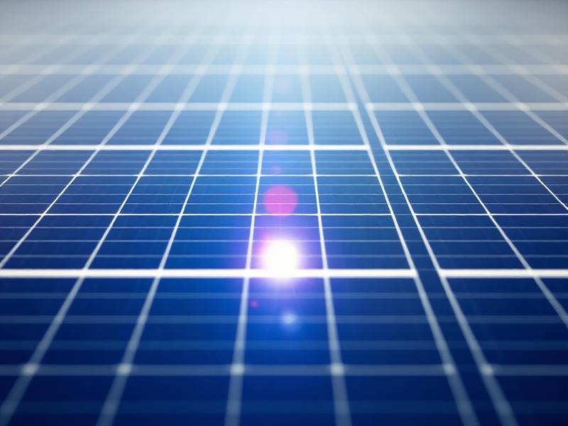Close-up of high-efficiency solar panel cells